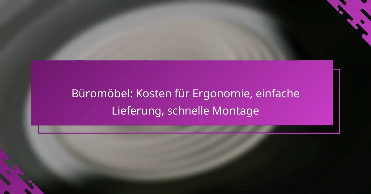 Büromöbel: Kosten für Ergonomie, einfache Lieferung, schnelle Montage