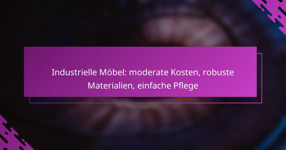 Industrielle Möbel: moderate Kosten, robuste Materialien, einfache Pflege